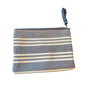 Kate Spade New York Striped Canvas Clutch With Tassel Zipper